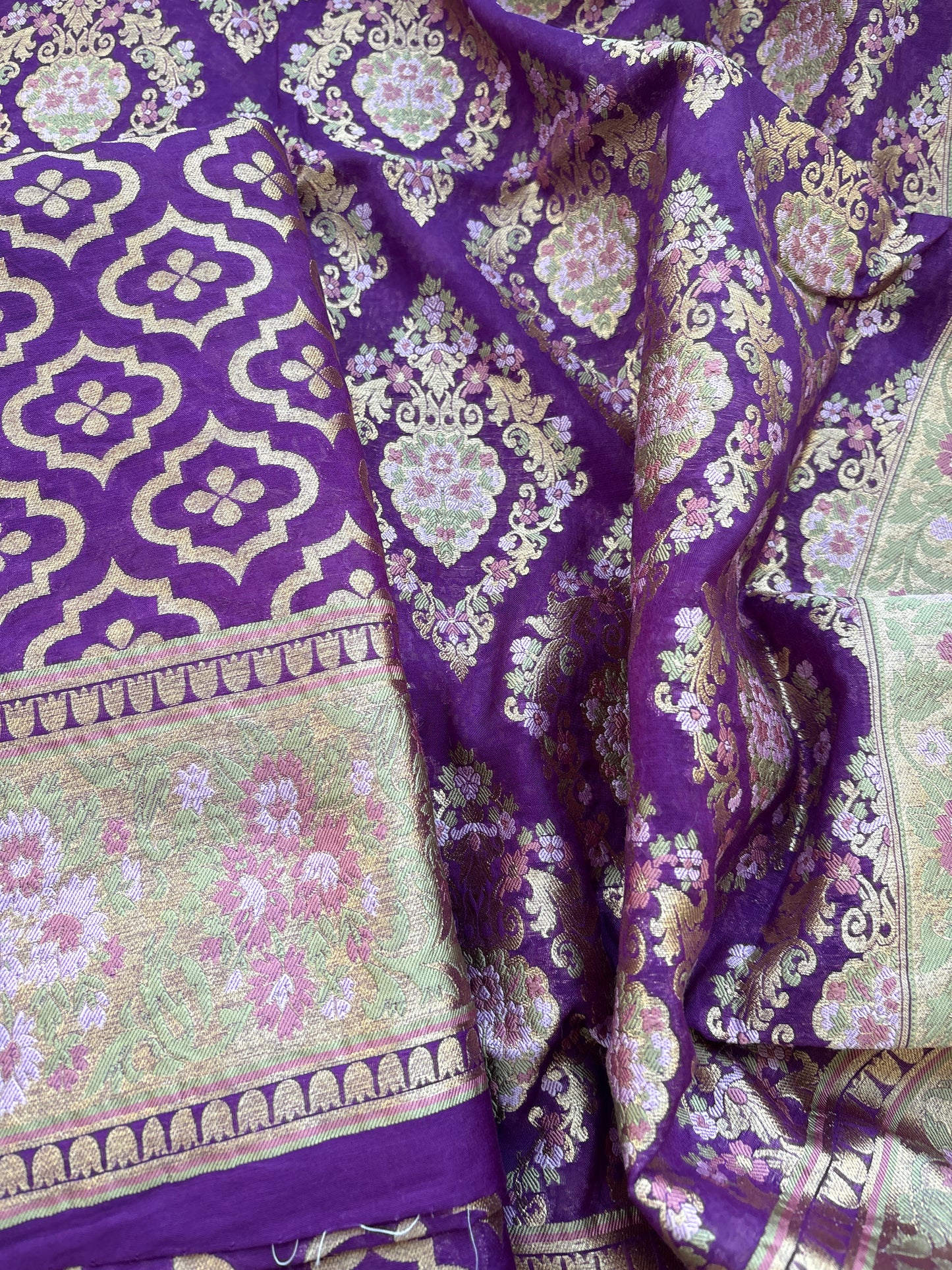 Purple Chanderi exclusive weaving suit set