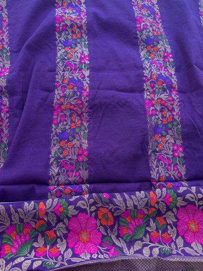 Purple peacock weaving Chanderi exclusive suit set