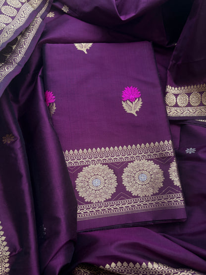 Purple Katan by katan silk suit set