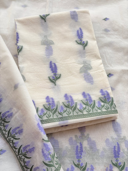 White base Chanderi weaving suit set