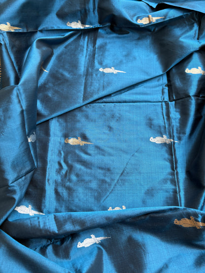 Blue katan by katan kadhwa silk suit set