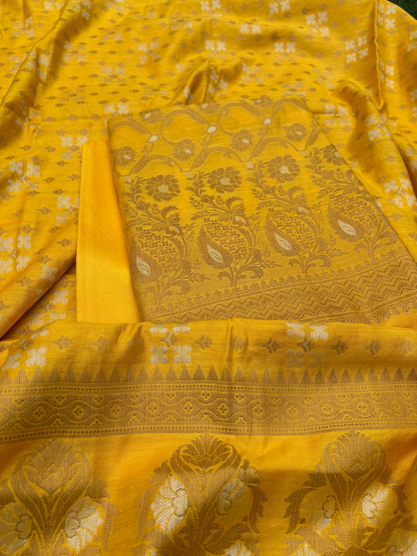Yellow cotton 3 piece suit set