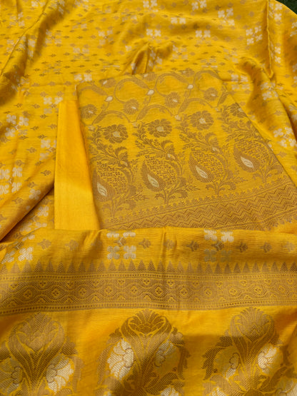 Yellow cotton 3 piece suit set
