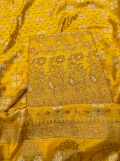 Yellow cotton 3 piece suit set