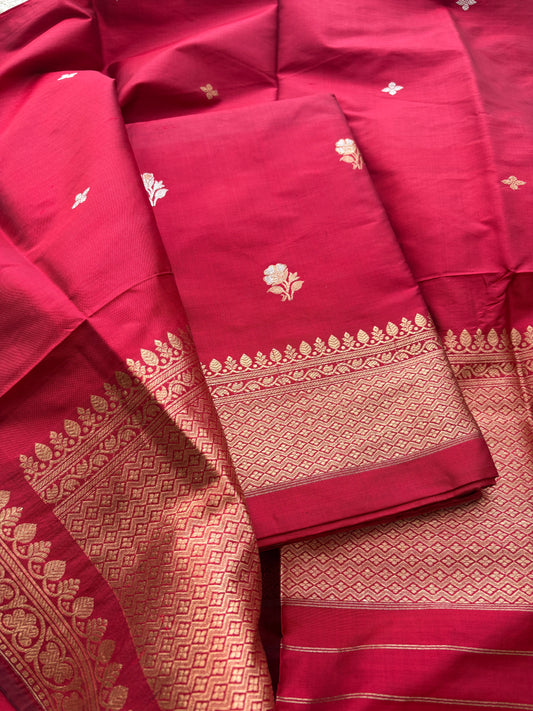 Red katan by katan silk suit set
