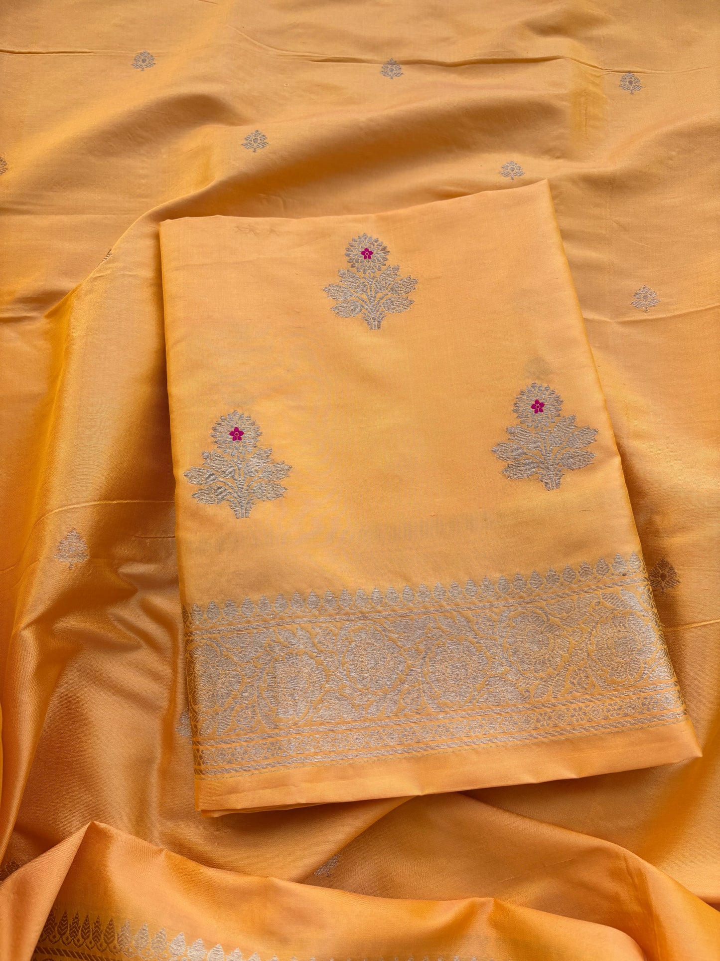 Yellow katan by katan kadhwa meenadar suit set