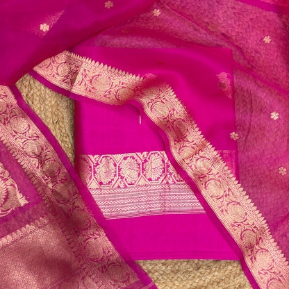 Pink Kora silk 3 piece suit set