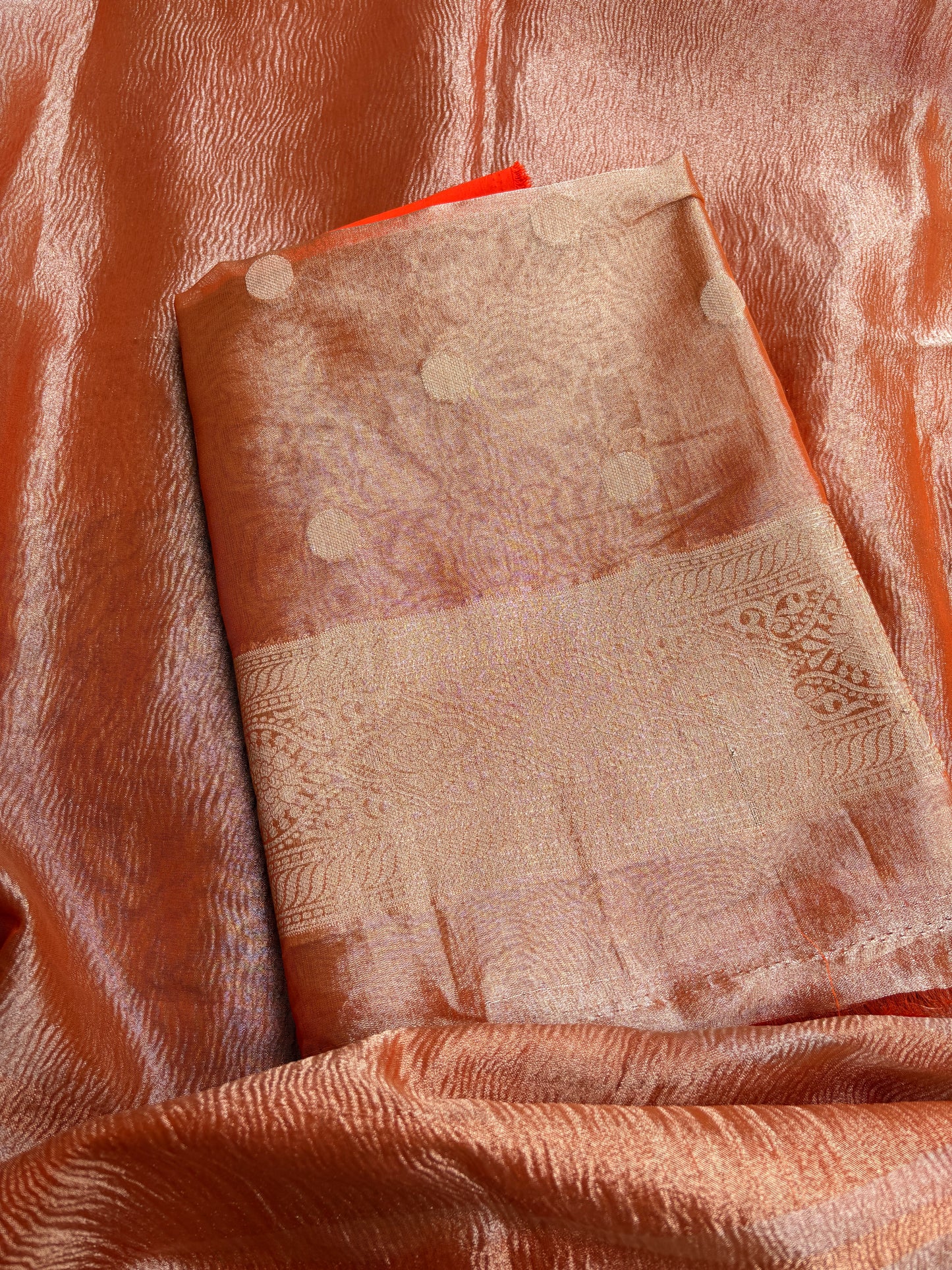 Orange tissue 3 piece suit set