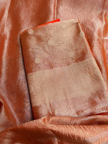 Orange tissue 3 piece suit set