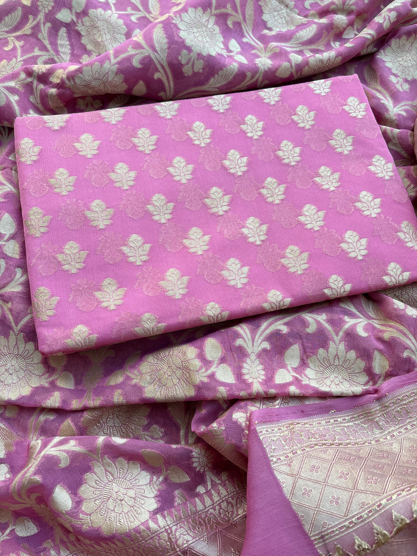 Pink Khaddi georgette suit set