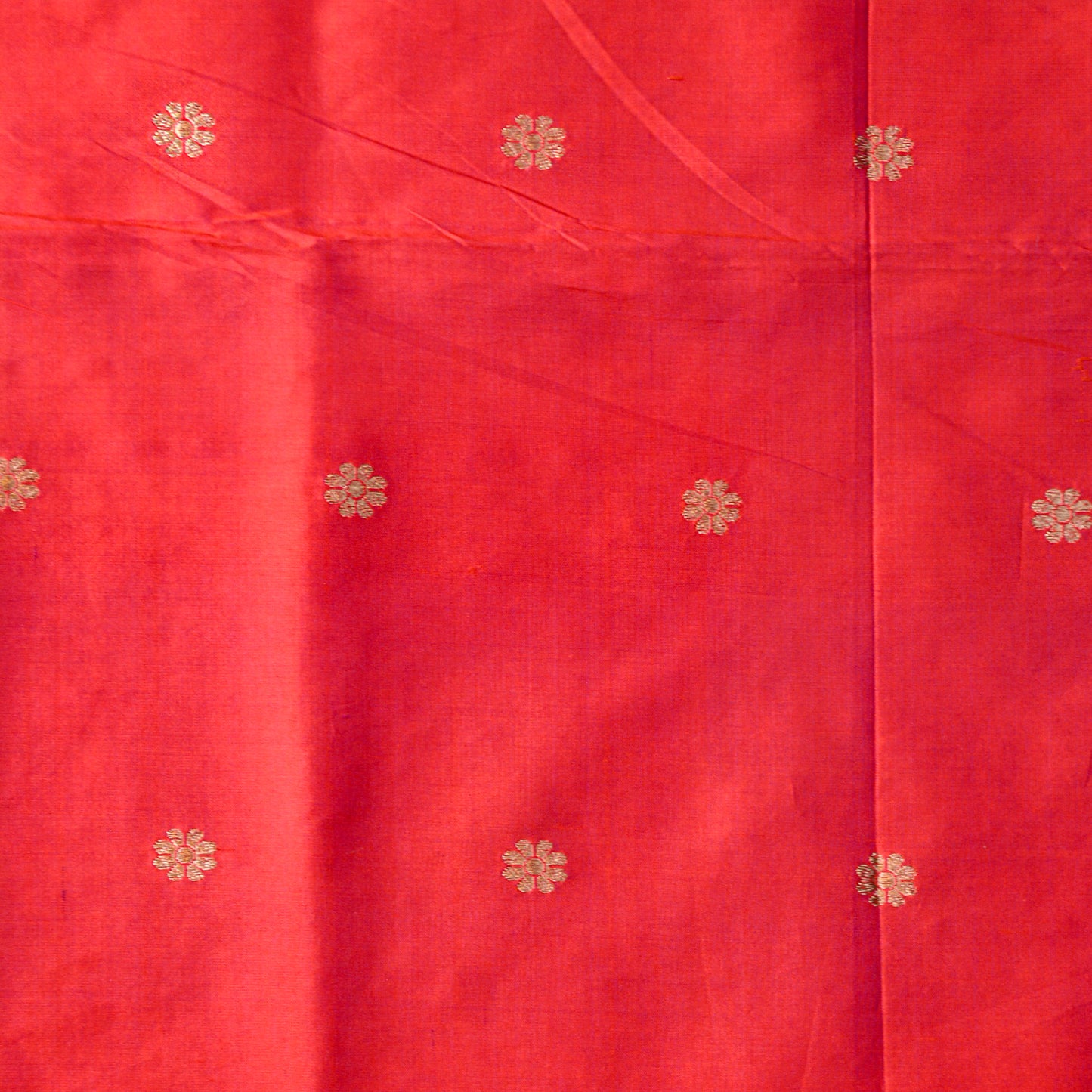 Red orange Katan silk fabric