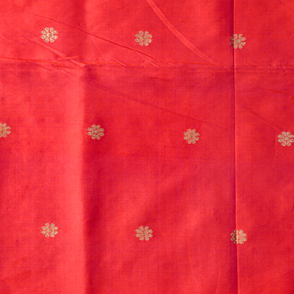 Red orange Katan silk fabric