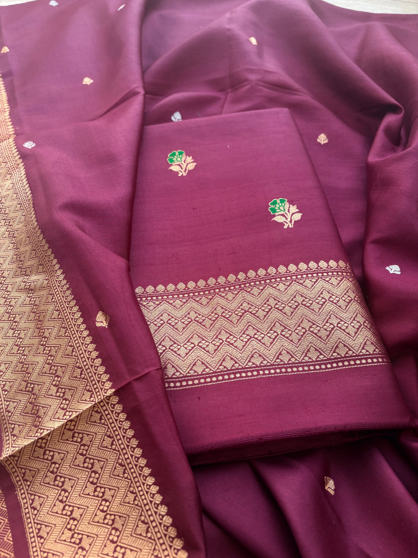 Wine katan by katan silk suit set
