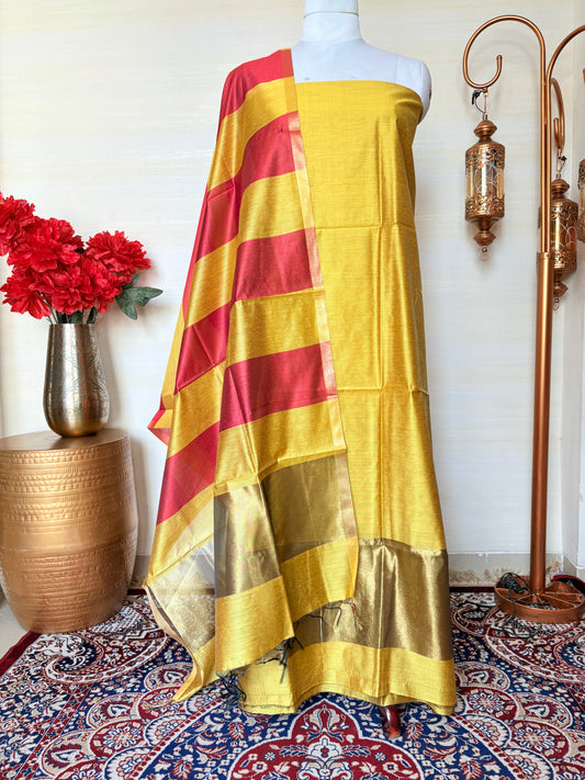 Yellow premium cotton suit set
