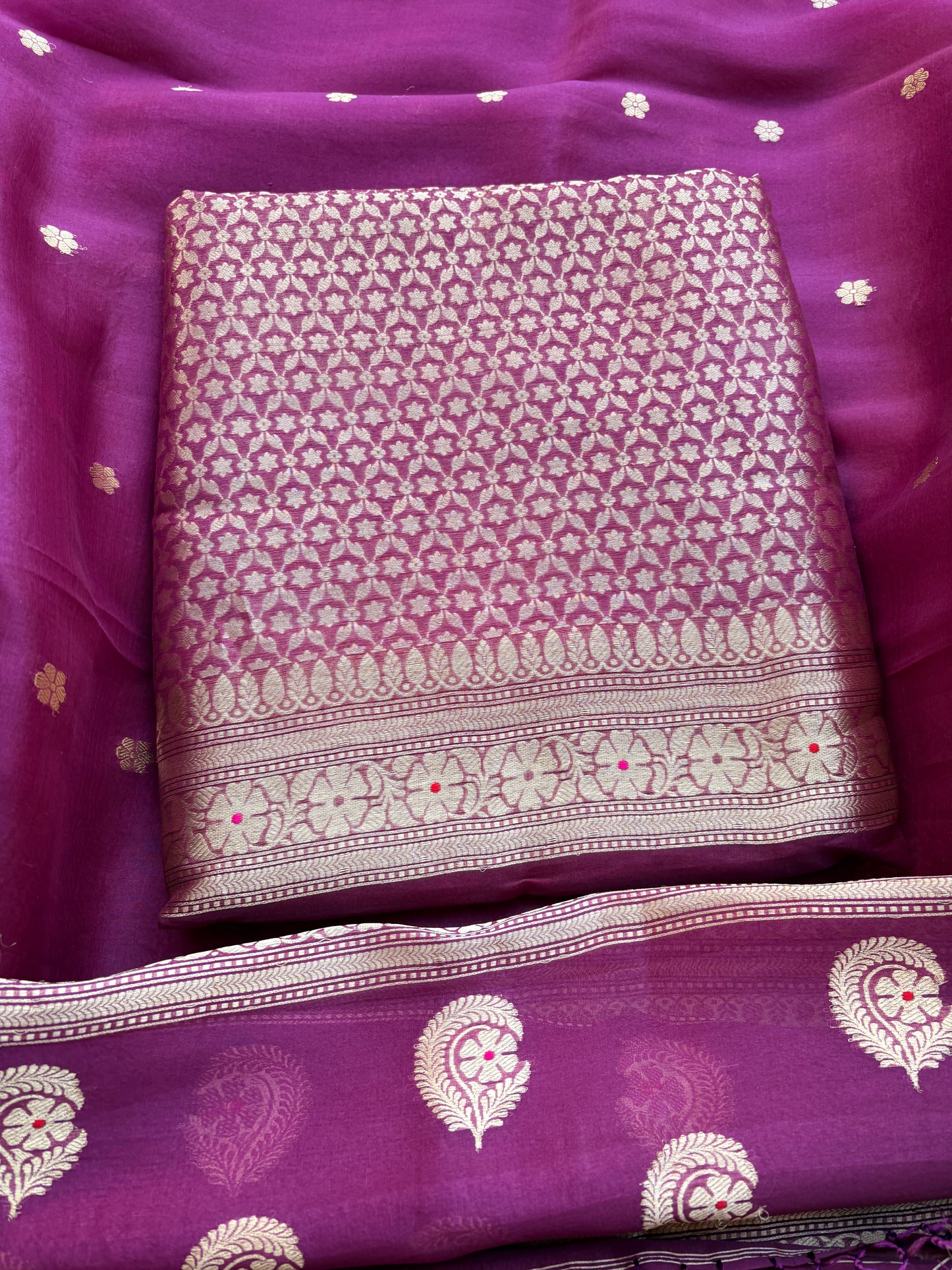 Purple kora brocade exclusive suit set