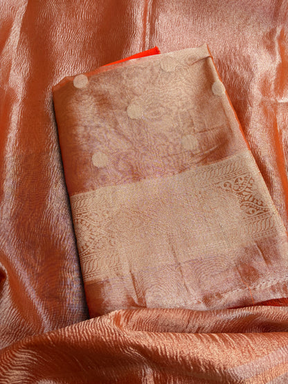 Orange tissue 3 piece suit set