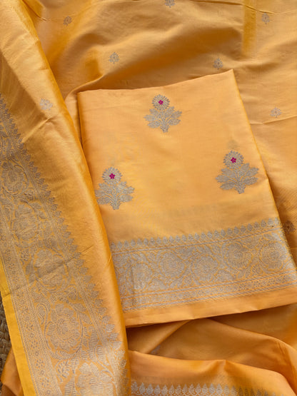 Yellow katan by katan kadhwa meenadar suit set