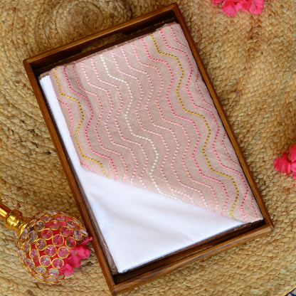 Pink colour chanderi silk kurta set