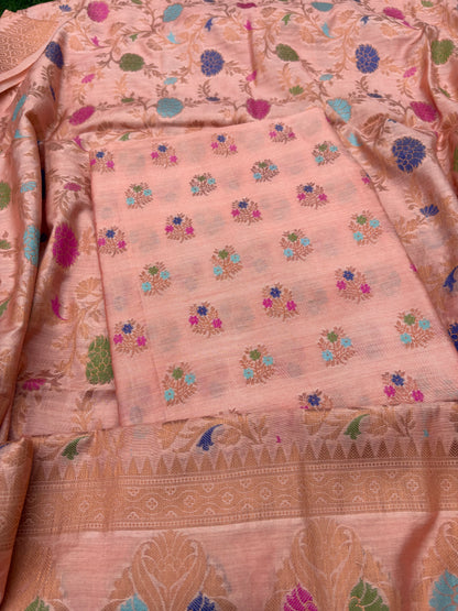 Peach cotton 3 piece suit set