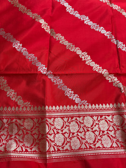 Red katan silk kadhwa dupatta
