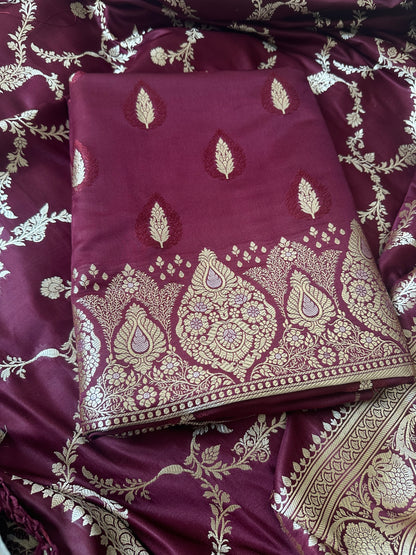 Maroon premium mashru silk suit