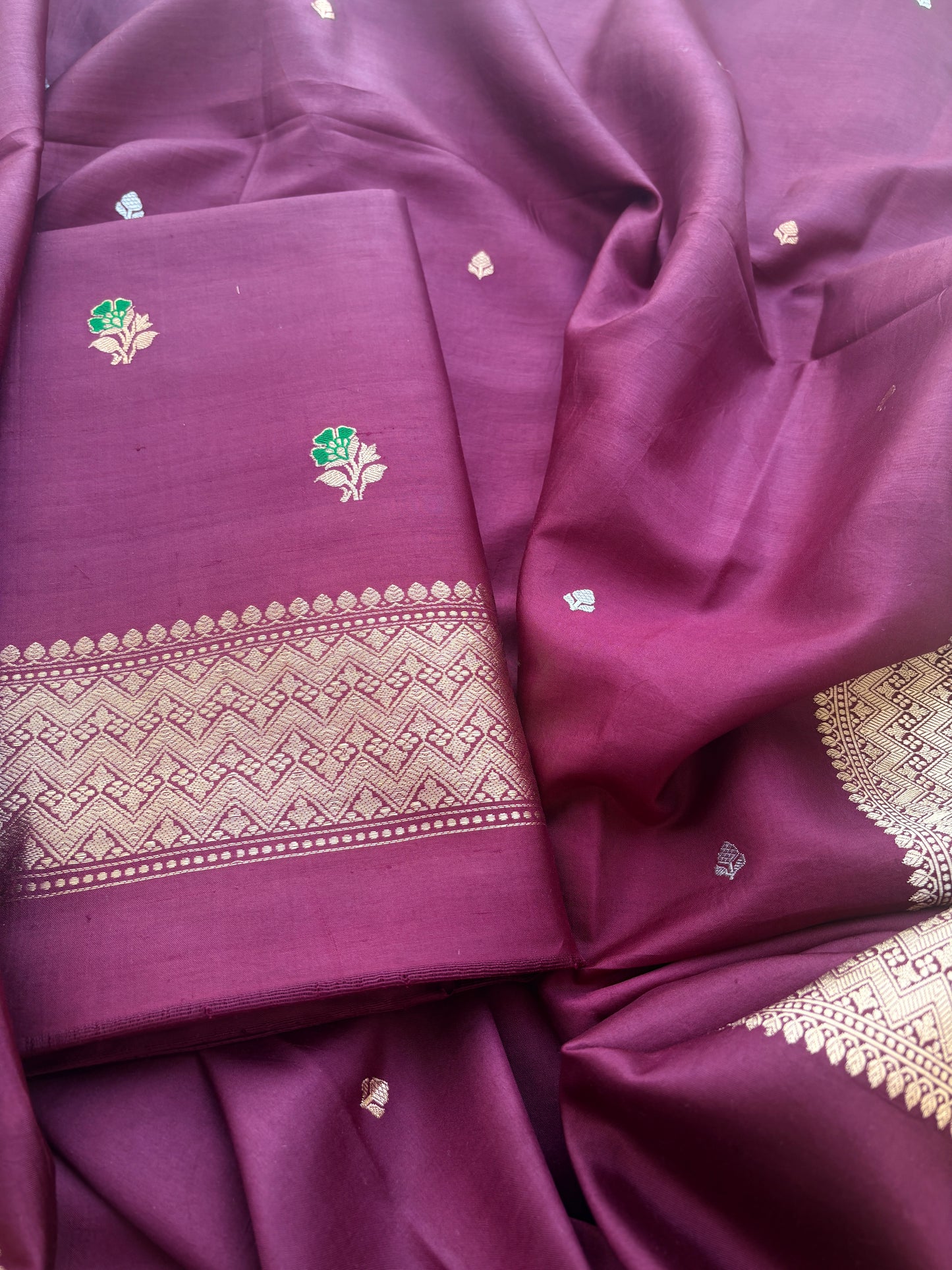 Wine katan by katan silk suit set