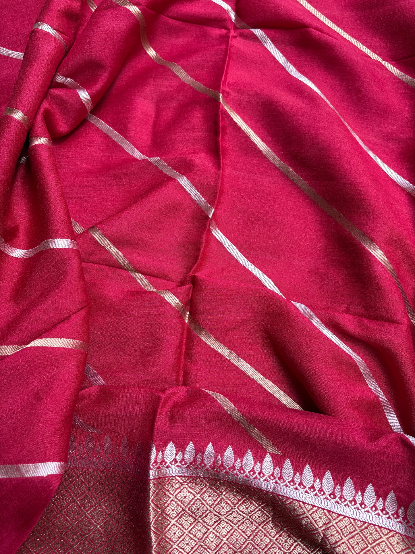 Red moonga silk suit set