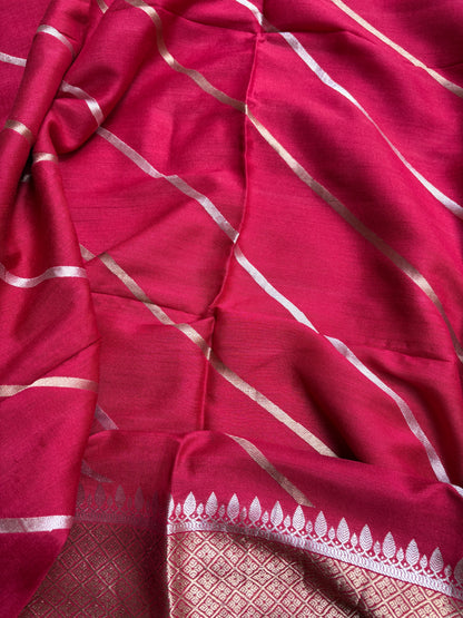 Red moonga silk suit set