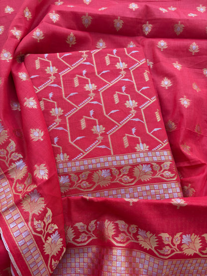 Red Chanderi Sona Rupa suit set