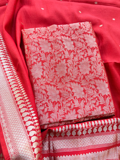 Red mango silk pure silk suit set