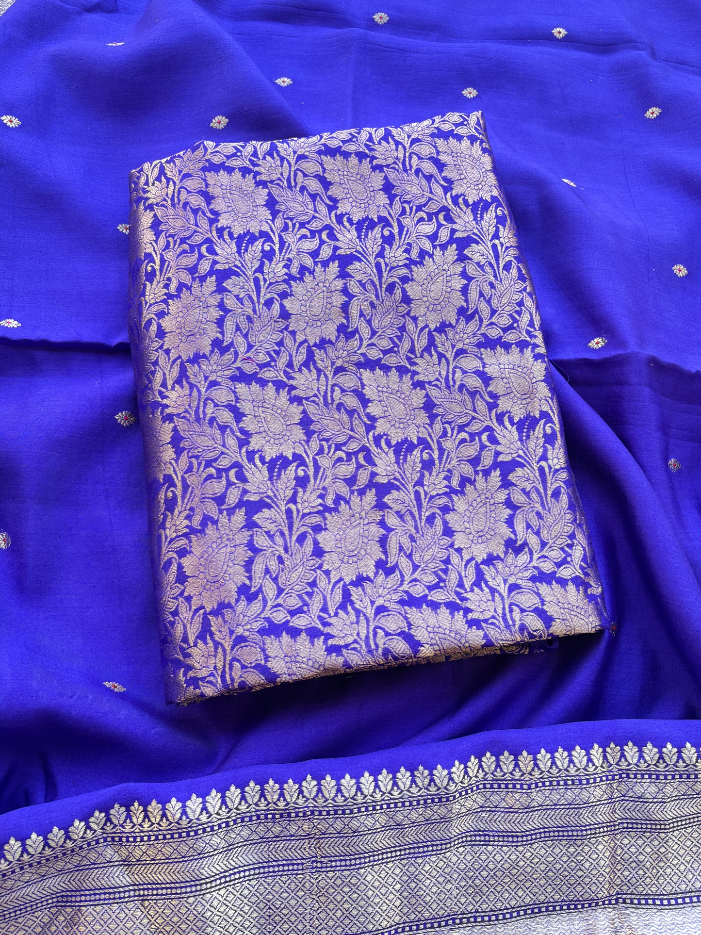 Purple mango silk kadhwa suit set