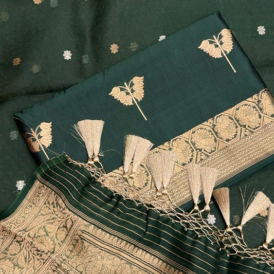 Green mango silk suit set