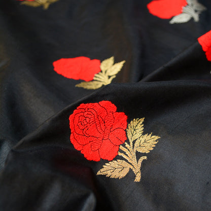 Black Katan silk fabric