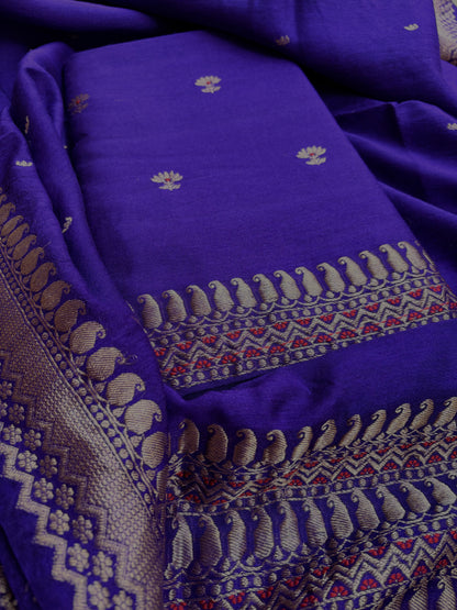 Purple moonga silk 3 piece suit set