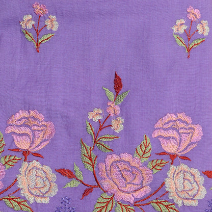 Lavender Chanderi silk embroidered suit set