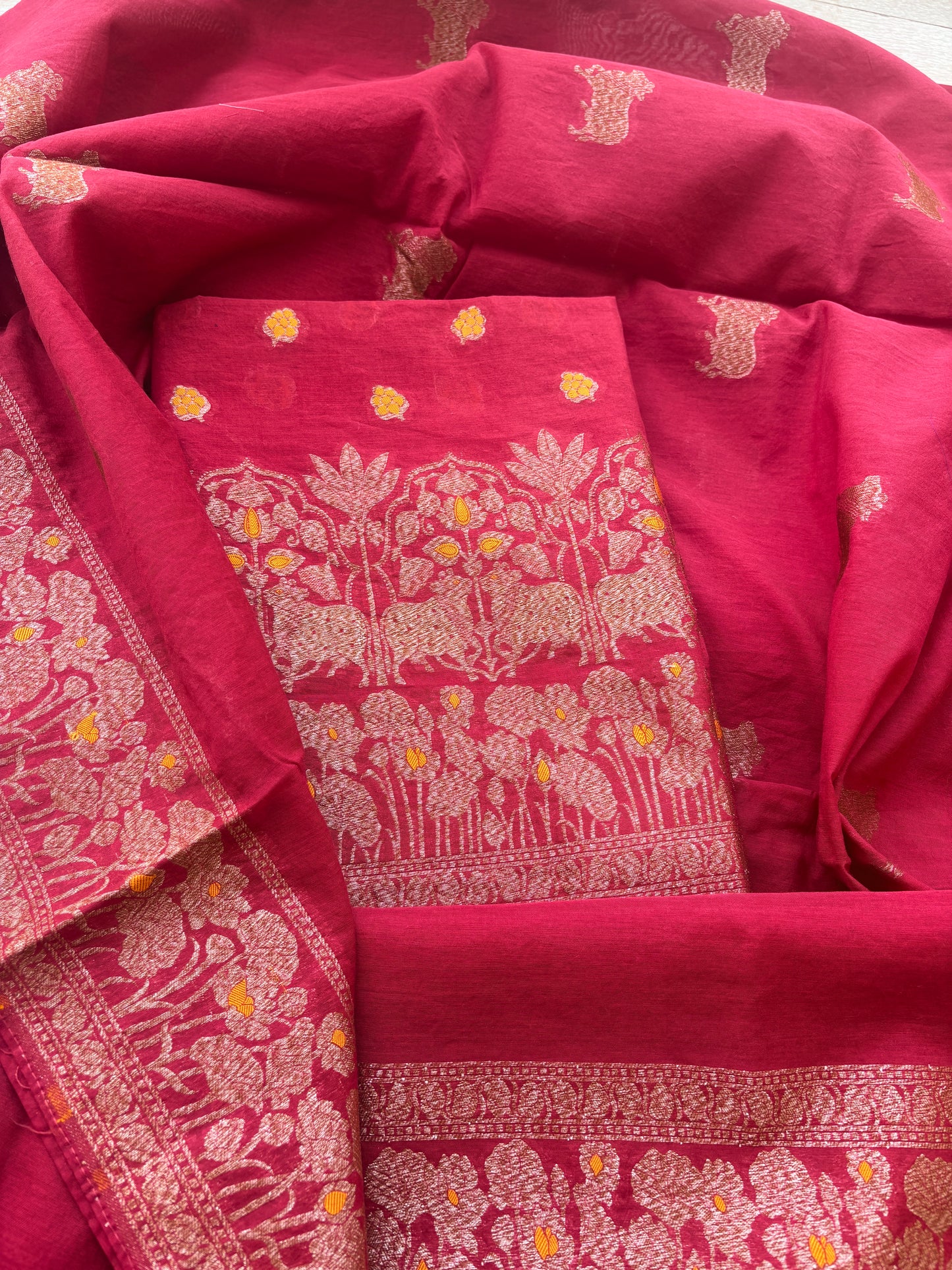 Maroon Nandi design Chanderi suit set(90)