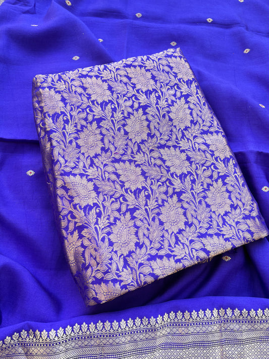 Purple mango silk kadhwa suit set