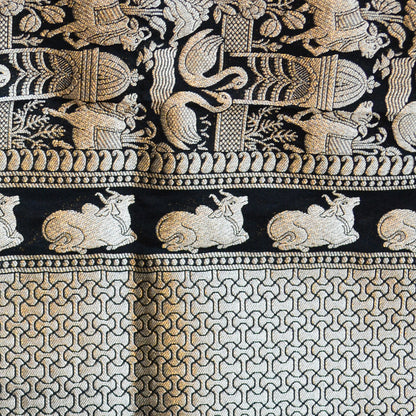 Black Banarasi Silk Dupatta