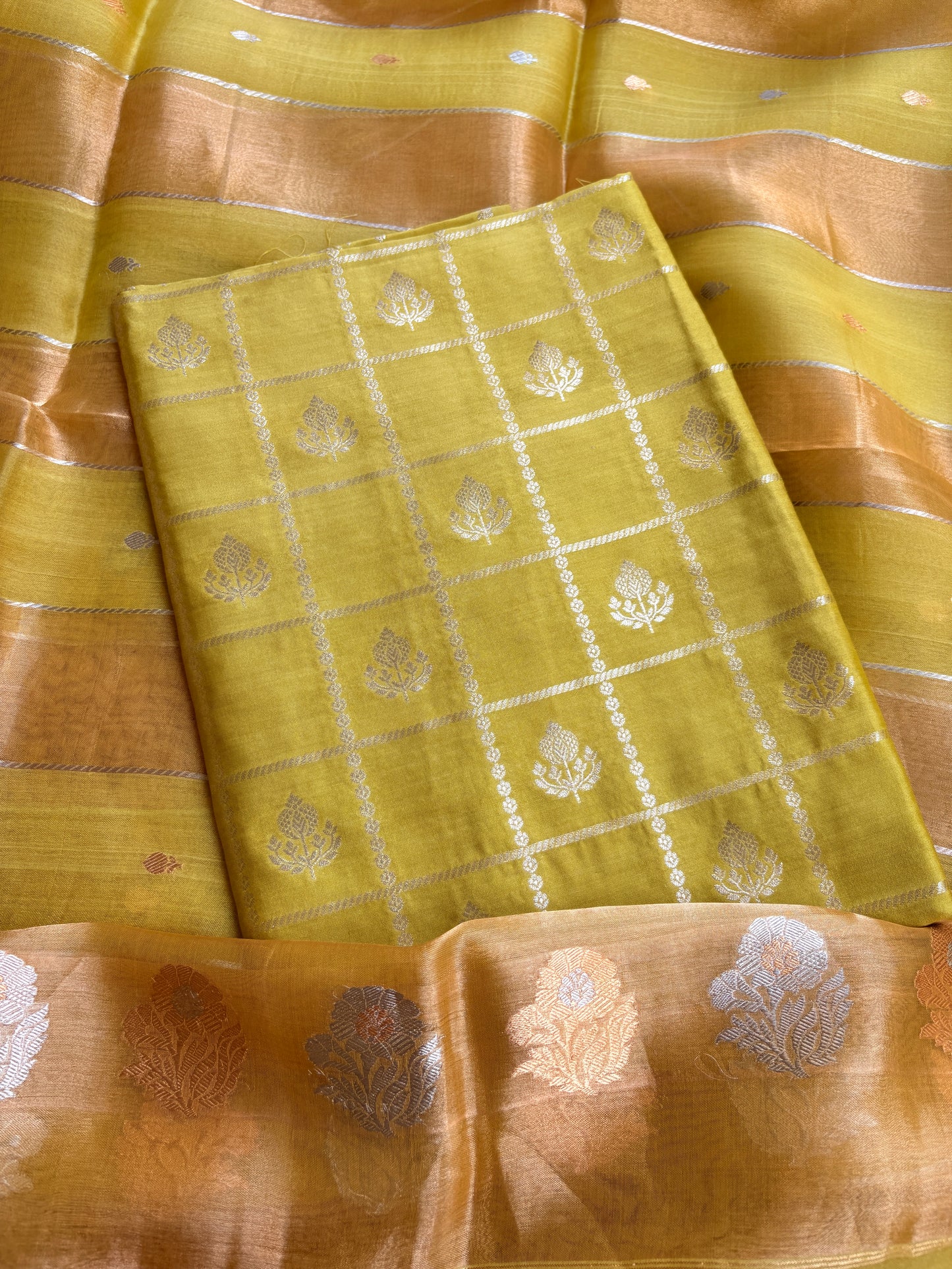 Lime green Chiniya kora suit set