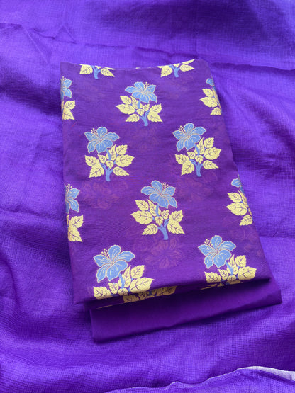 Purple Resham weaving suit with Kota Doria dupatta( Cc-04)