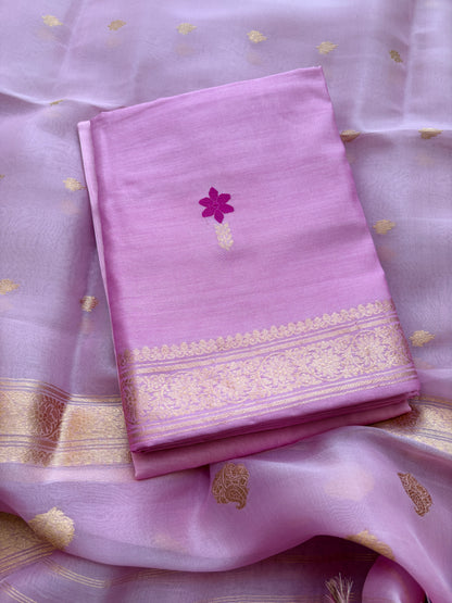 Pink Chiniya kora meenadar suit set
