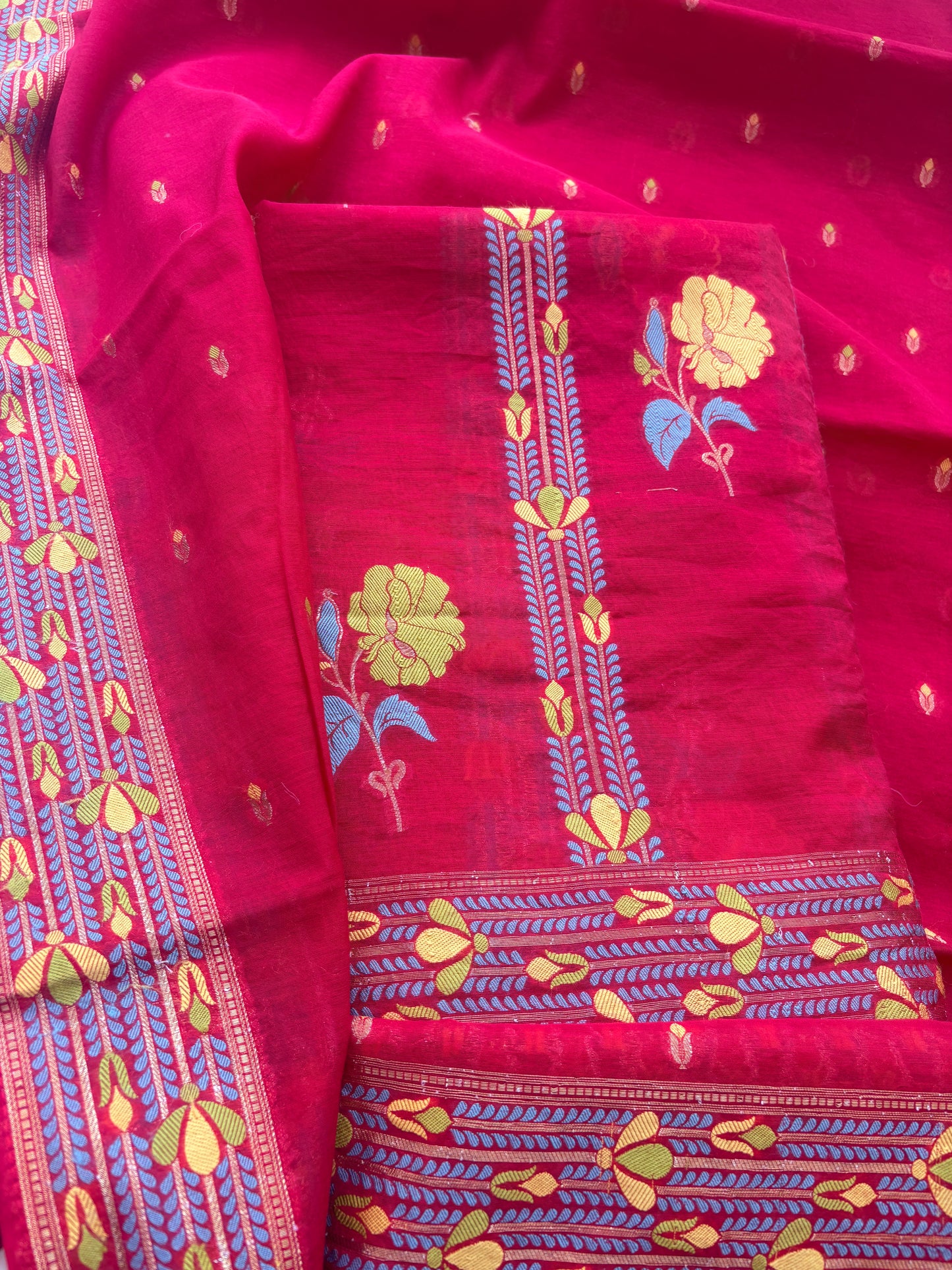 Red resham weaving flower design weaving suit set(91)