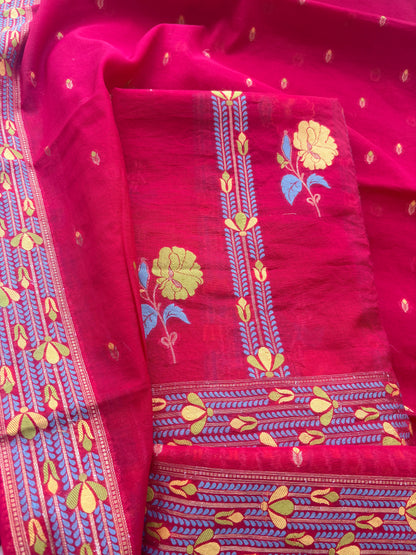 Red resham weaving flower design weaving suit set(91)