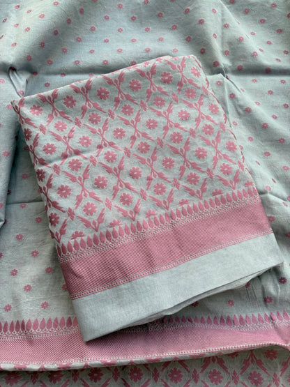 Light blue Chanderi handwoven suit set