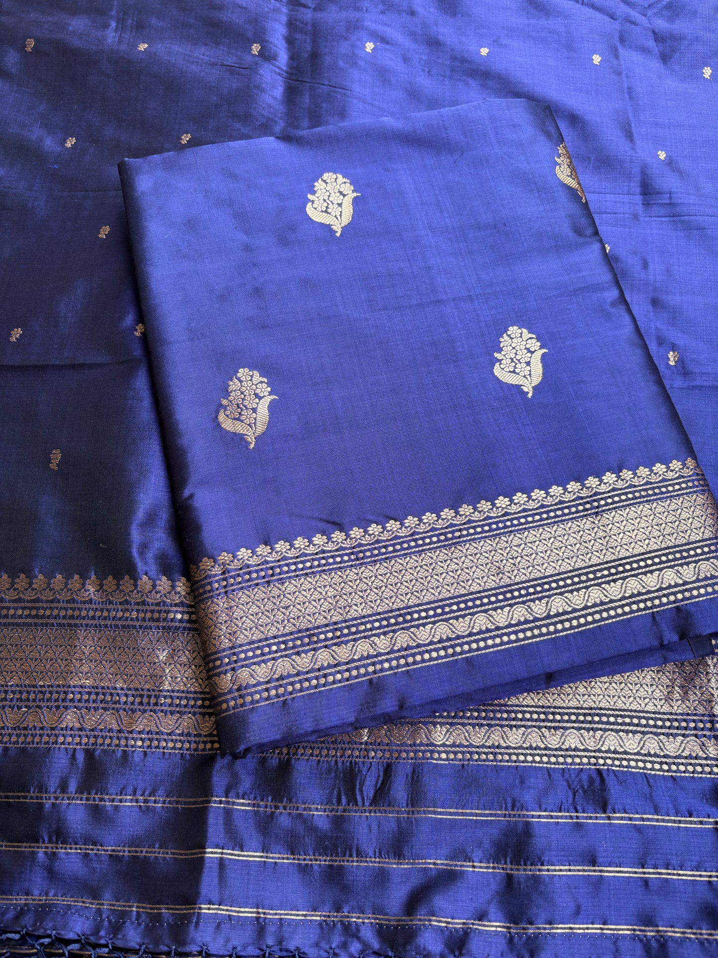 Blue katan by katan silk 3 piece suit set