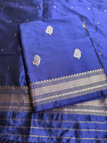 Blue katan by katan silk 3 piece suit set