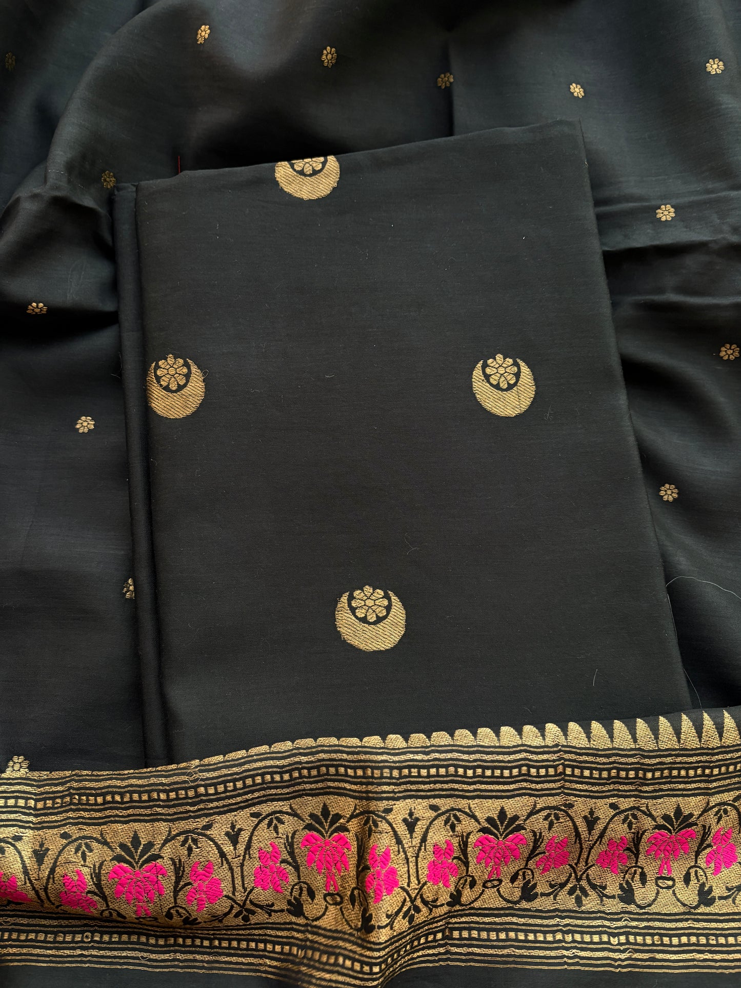 Black Chiniya silk chand tara suit set
