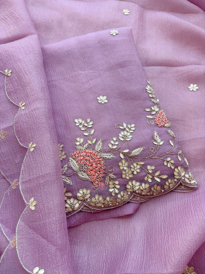 Pink hand embroidered gotta Patti suit set