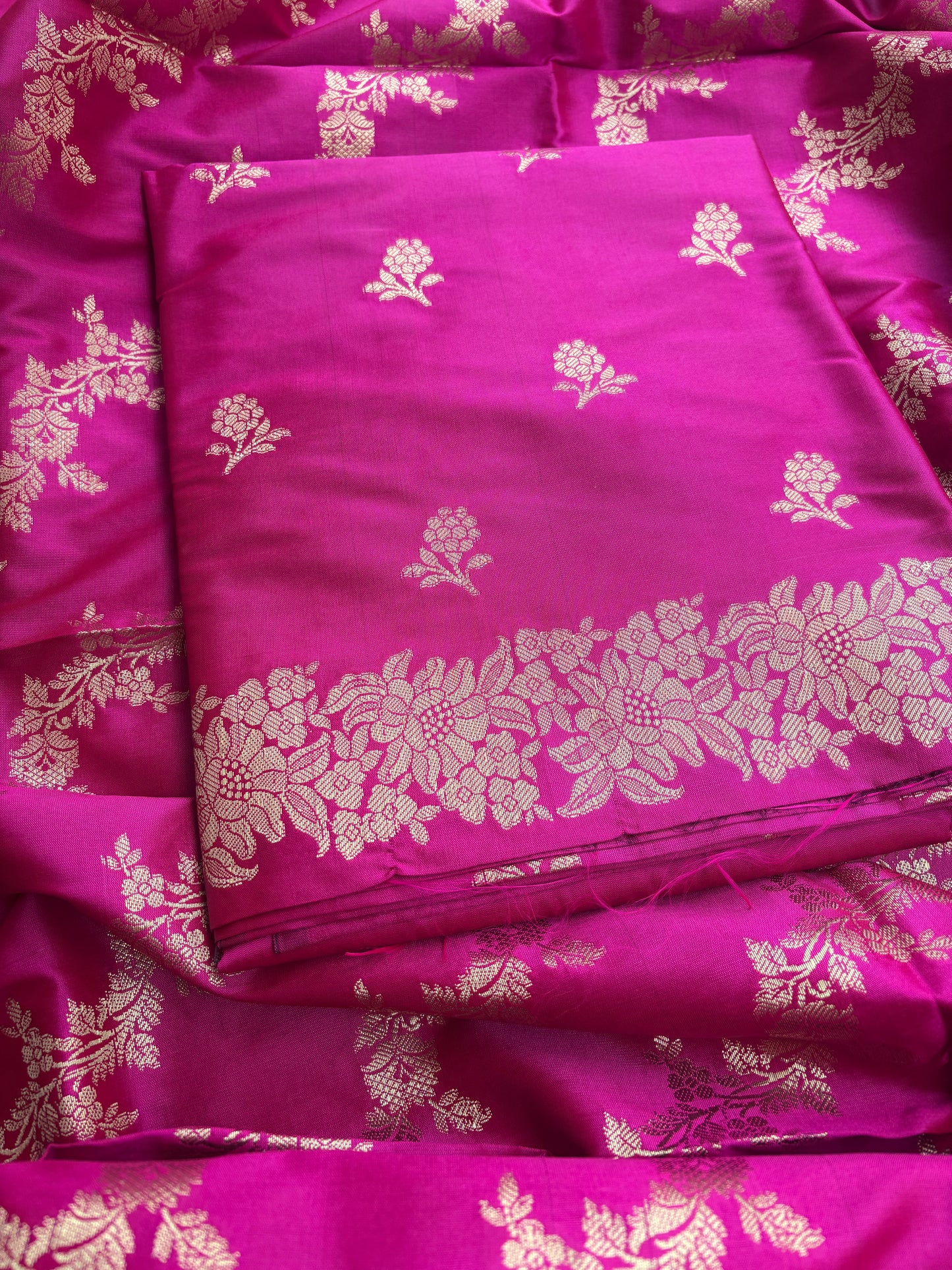 Pink premium Banarasi silk 3 piece suit set