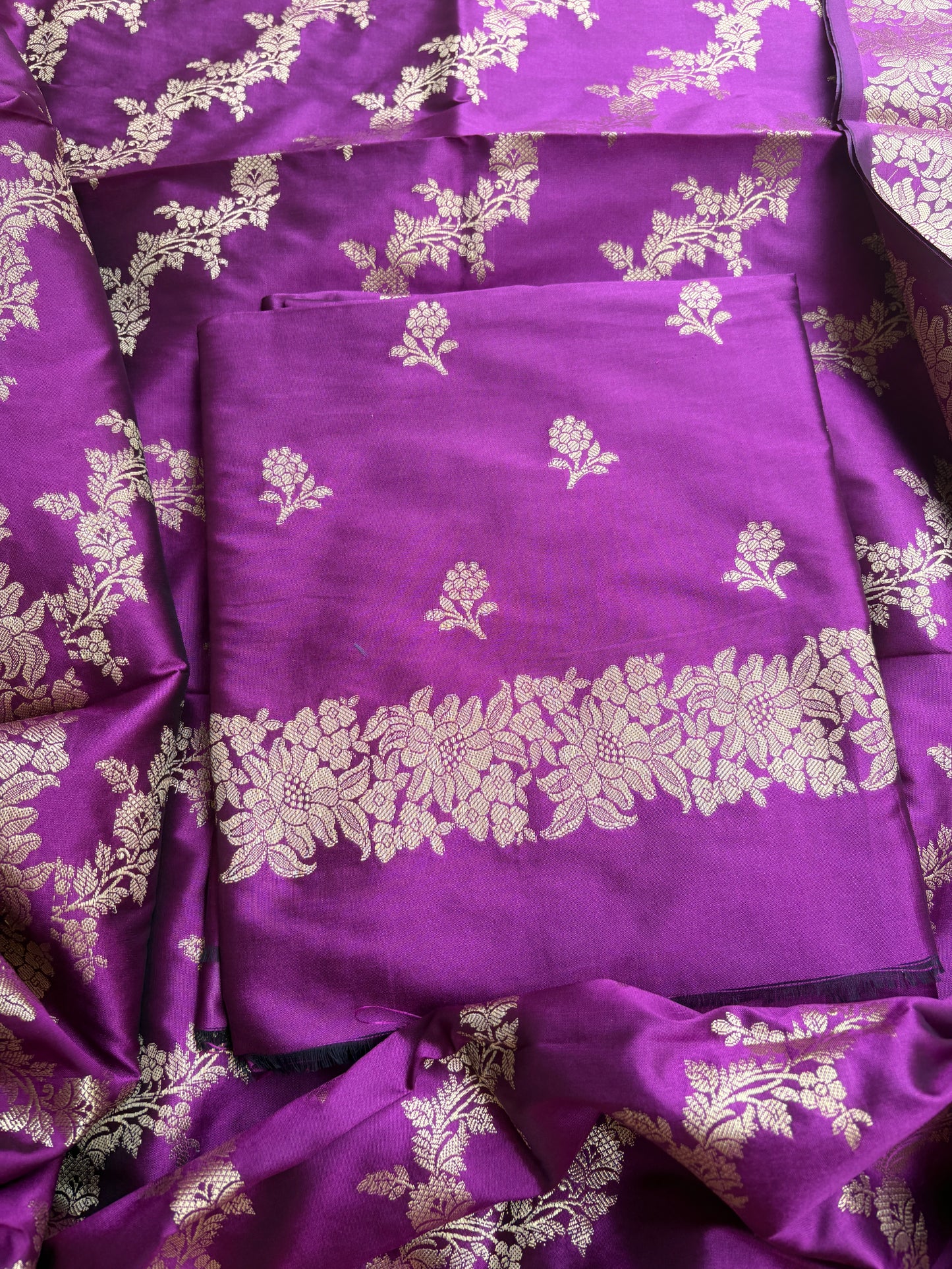 Magenta premium silk 3 piece suit set
